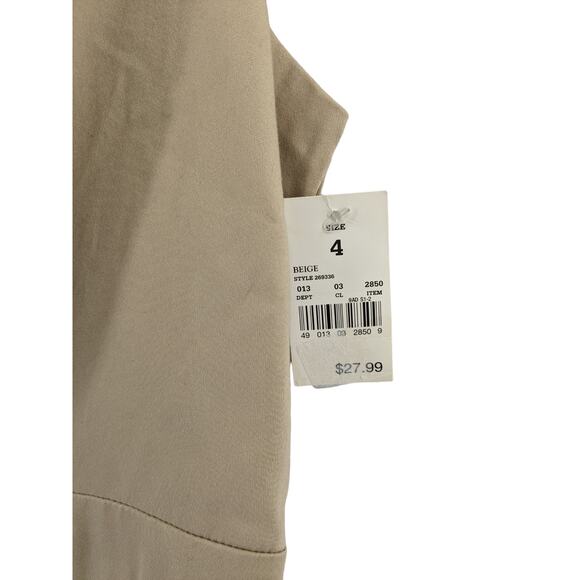 Mossimo Jumper Dress 4 Beige Khaki Tan Scoop Neck Sleeveless Pleated 269336 Mini - Picture 4 of 11